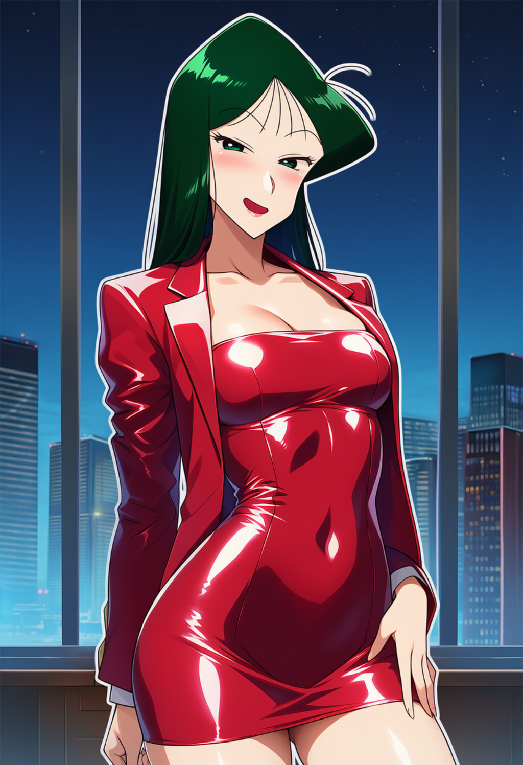 まつざか先生　真っ赤なセクシースーツ＆ドレス