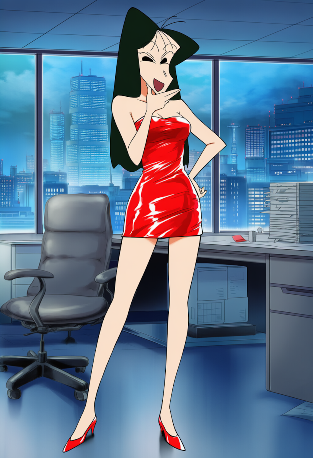 まつざか先生　真っ赤なセクシースーツ＆ドレス