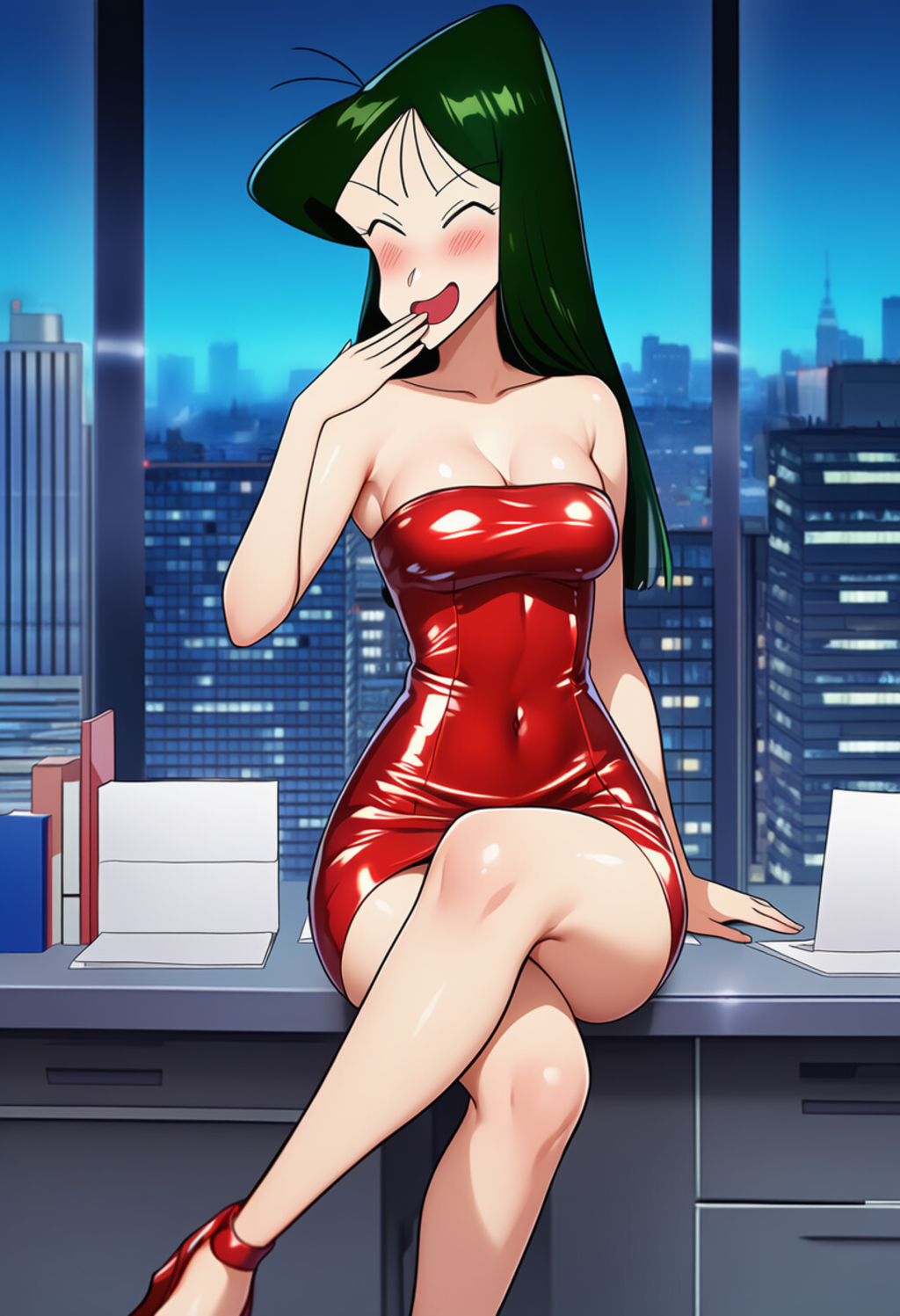 まつざか先生　真っ赤なセクシースーツ＆ドレス