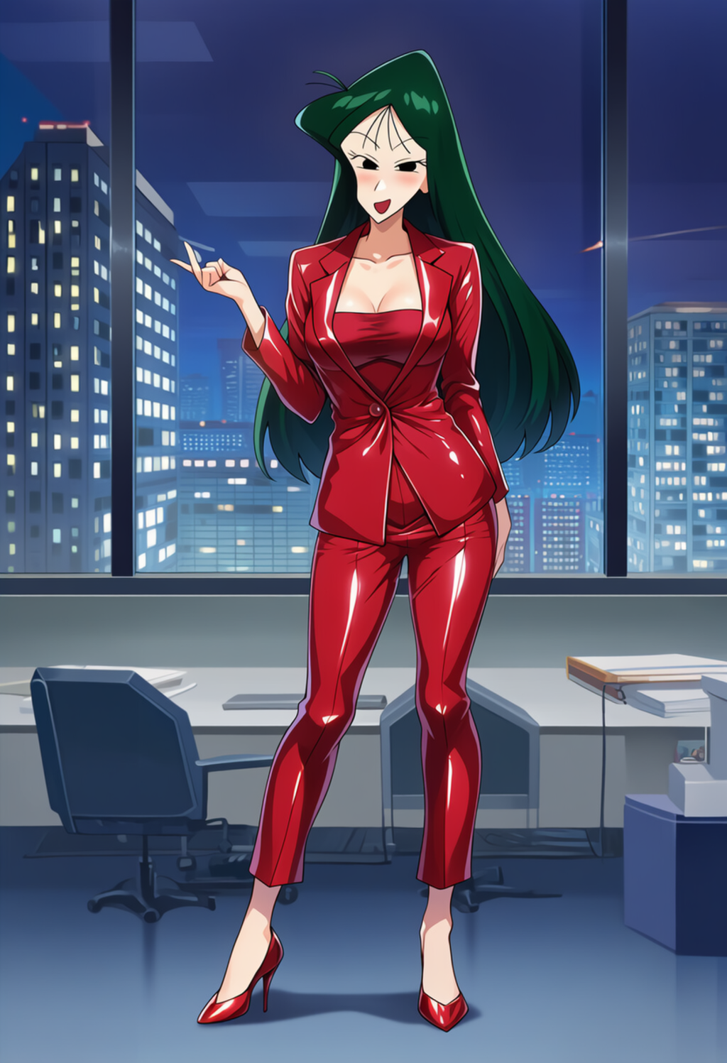 まつざか先生　真っ赤なセクシースーツ＆ドレス