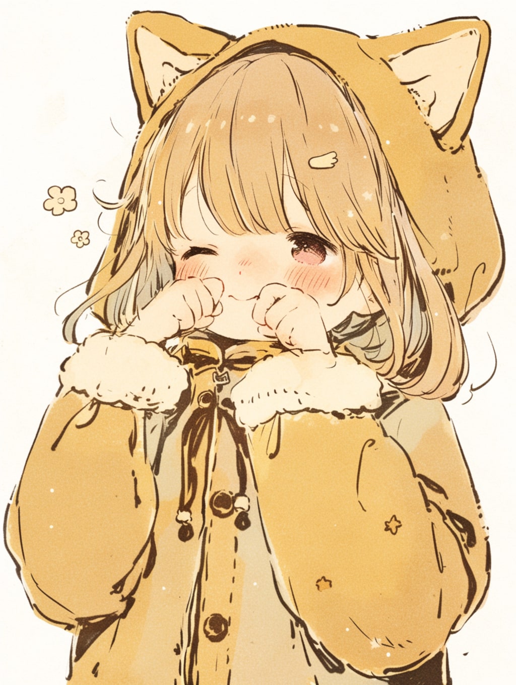 猫耳パーカー。