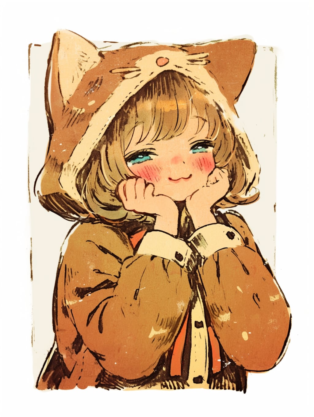 猫耳パーカー。