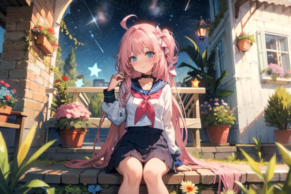 ピンク髪のセーラー服.2