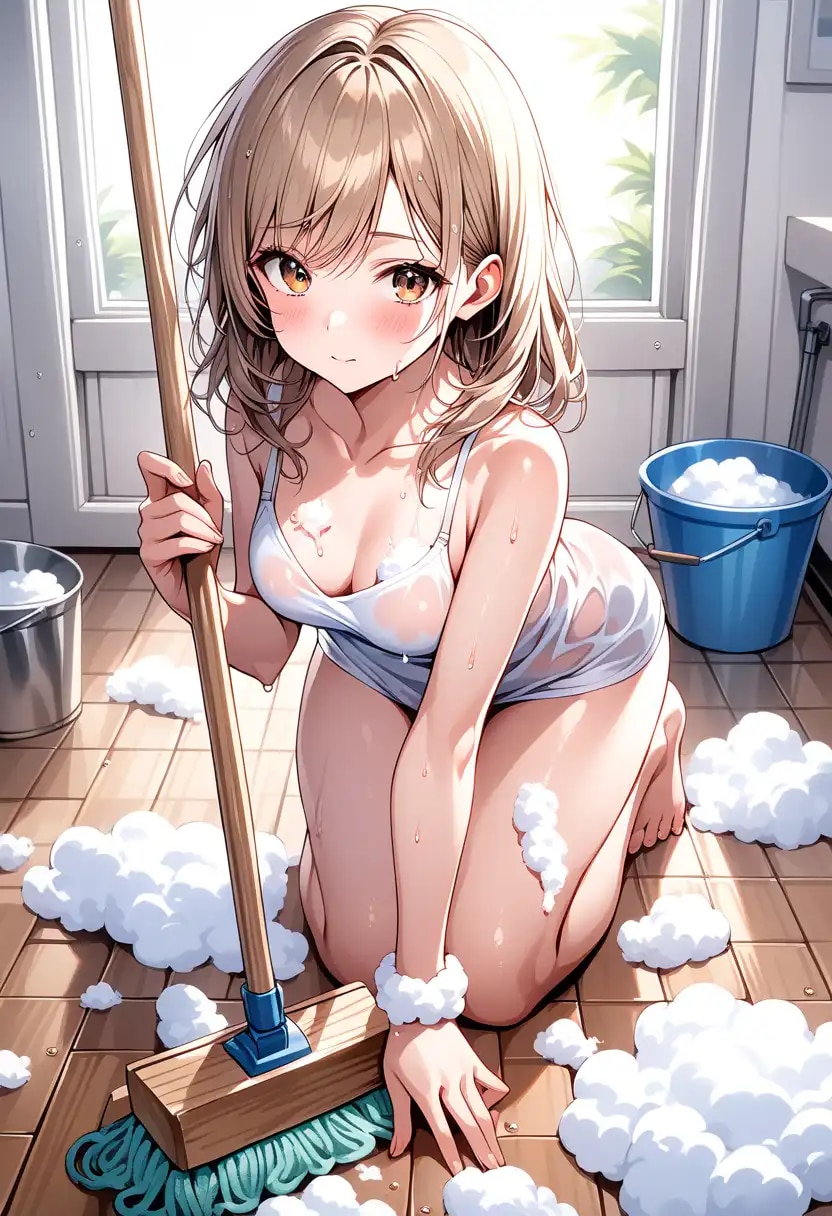 お掃除中④