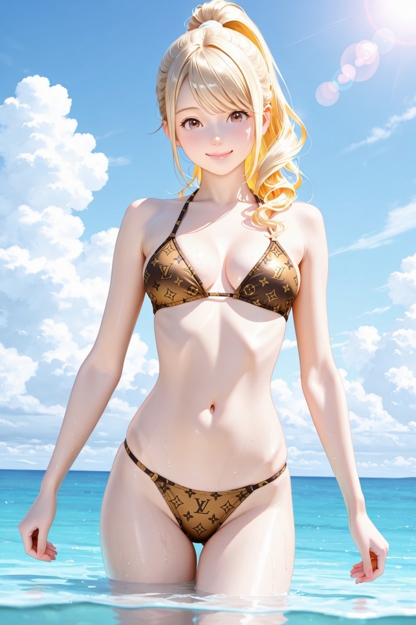 某有名ブランドモノグラム柄ビキニ