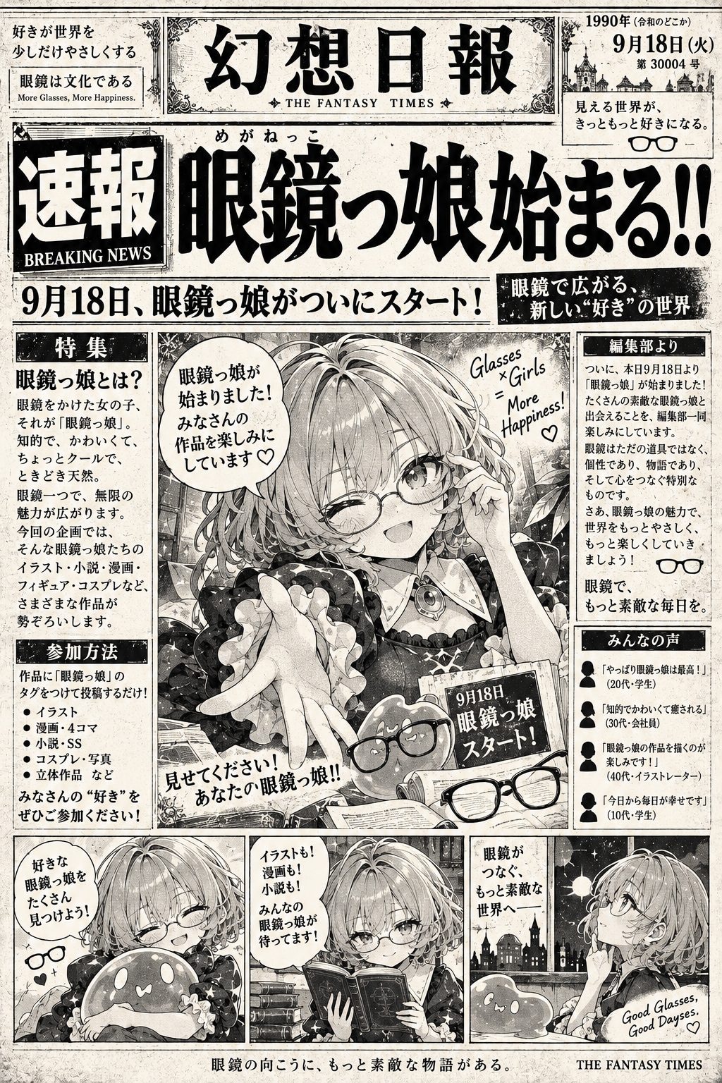 眼鏡っ娘の始まりをお知らせします✨