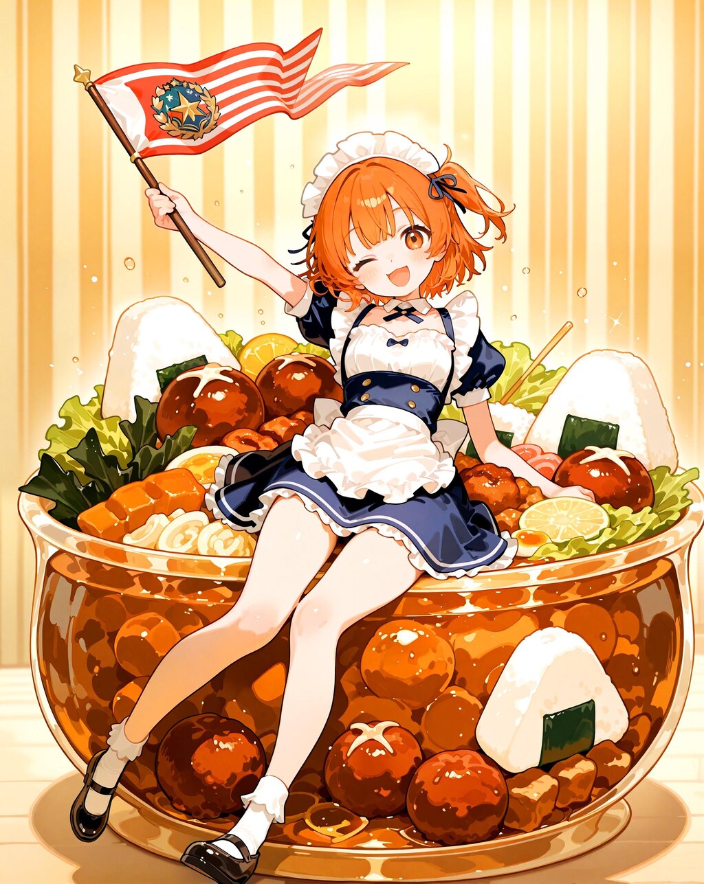 ランチプレートの少女