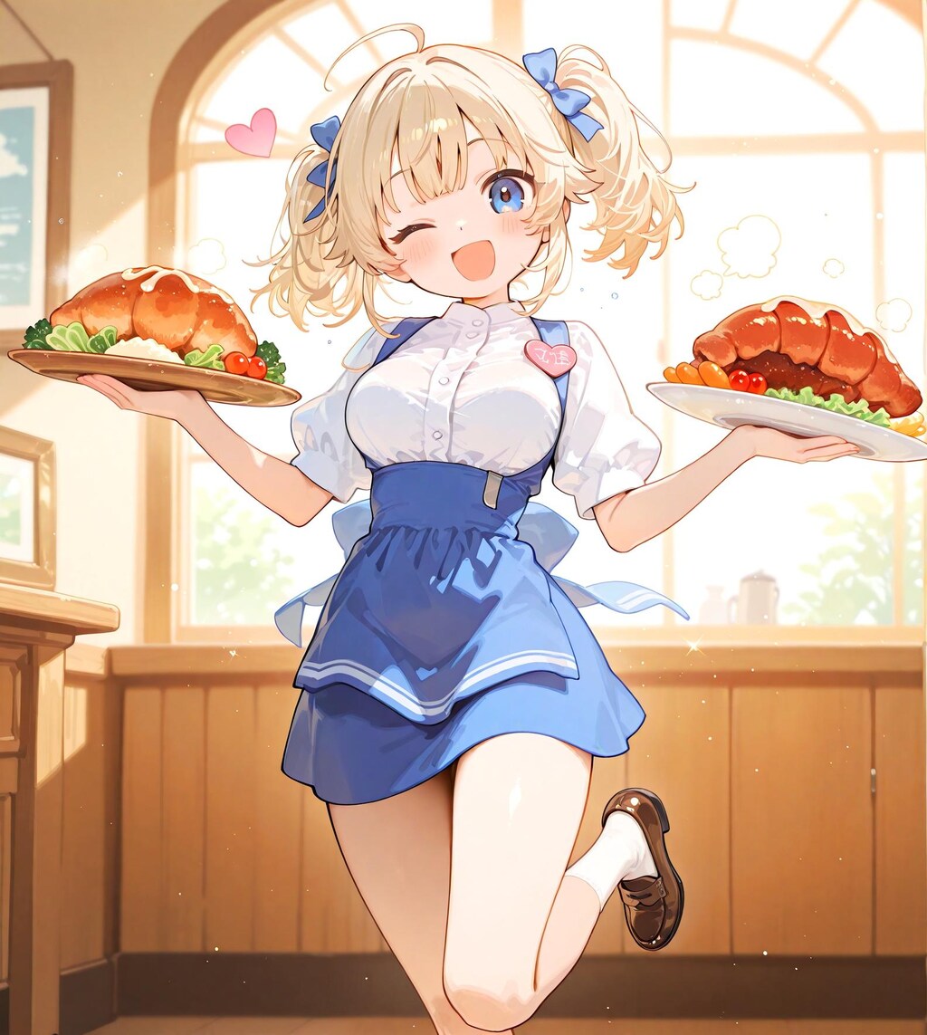 ランチプレートの少女