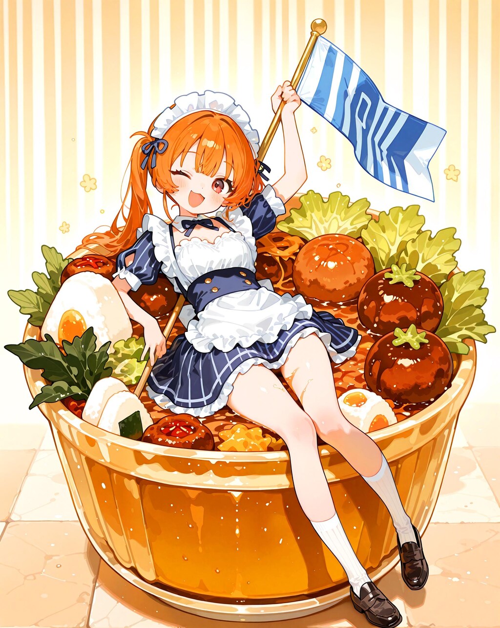 ランチプレートの少女