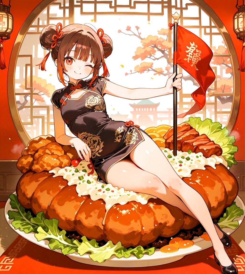 ランチプレートの少女