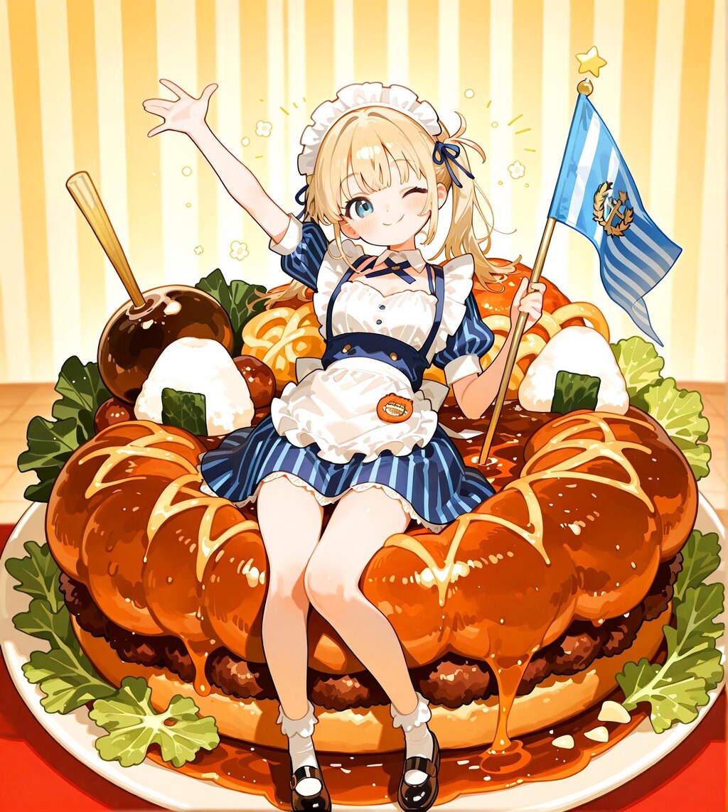 ランチプレートの少女