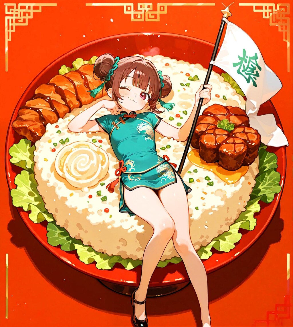 ランチプレートの少女