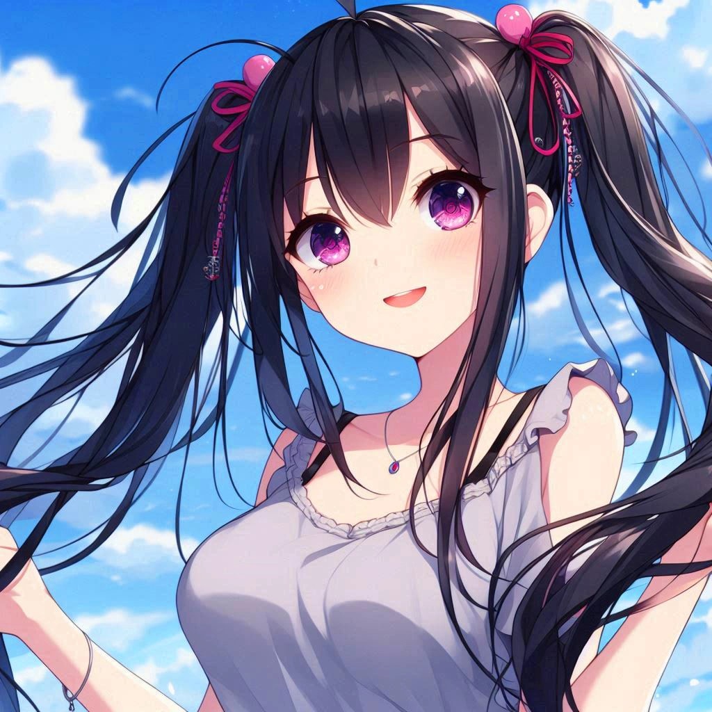 手ツインテしてる、黒髪ツインテール少女★その5(12枚)