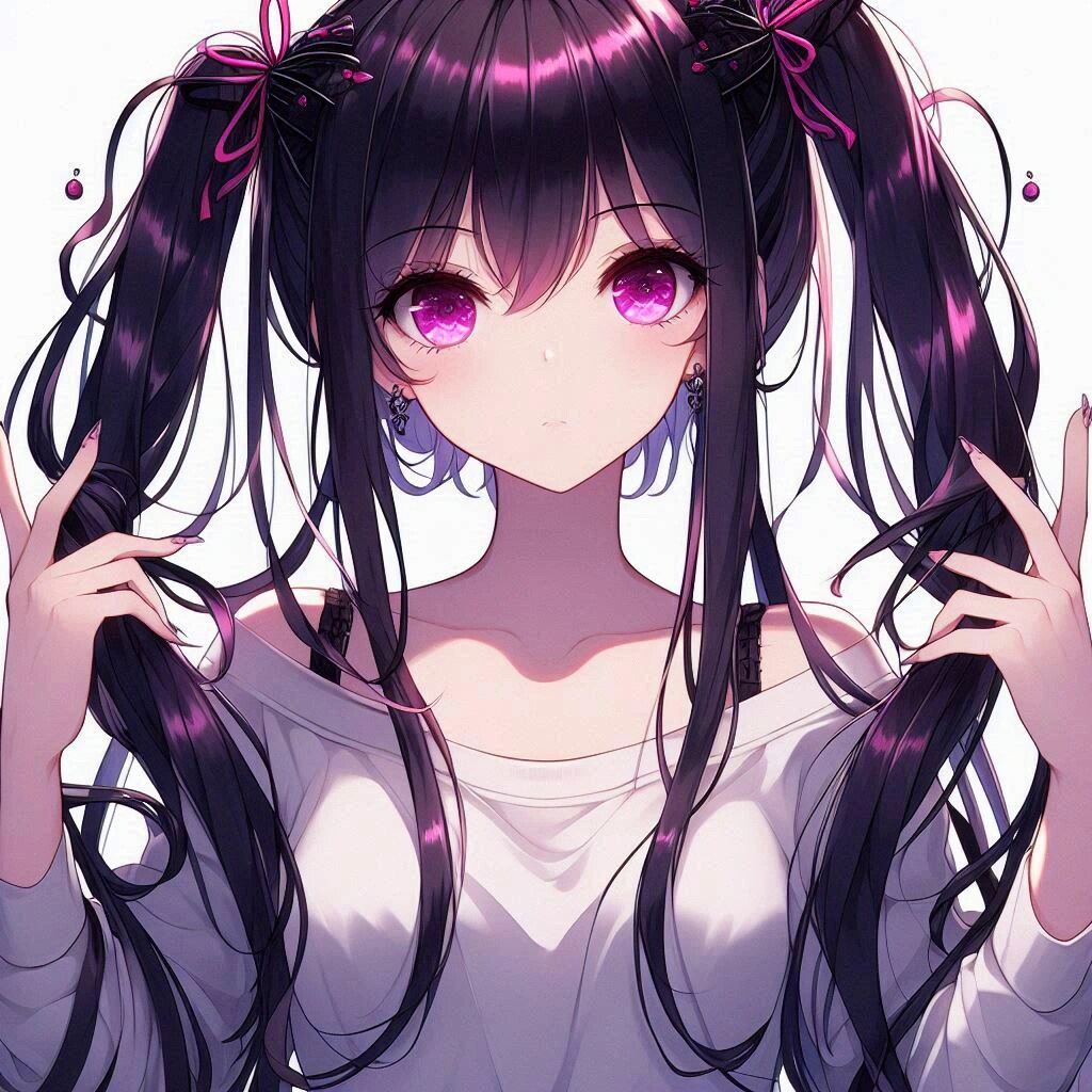 手ツインテしてる、黒髪ツインテール少女★その5(12枚)