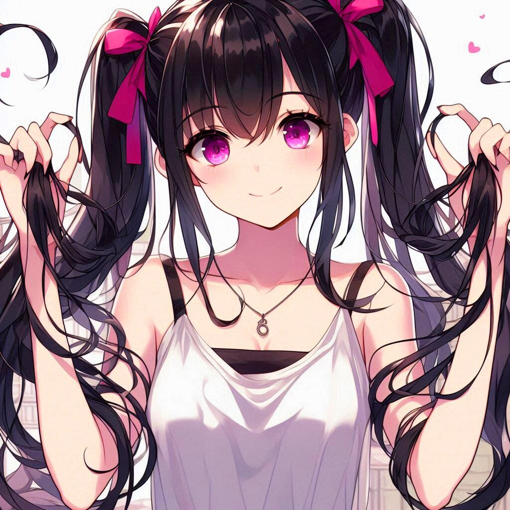 手ツインテしてる、黒髪ツインテール少女★その5(12枚)