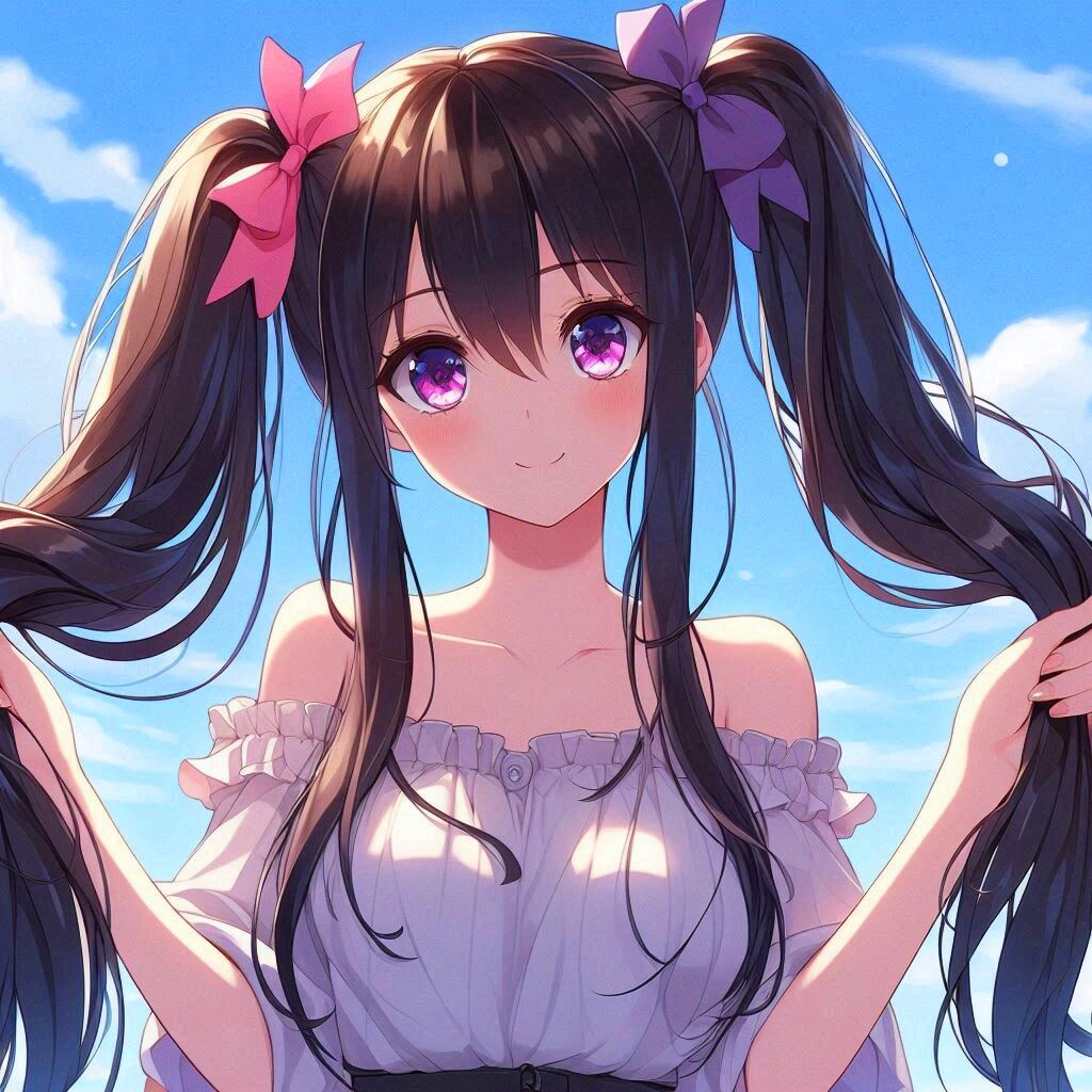 手ツインテしてる、黒髪ツインテール少女★その5(12枚)