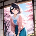 掃除中のひまり 2枚目