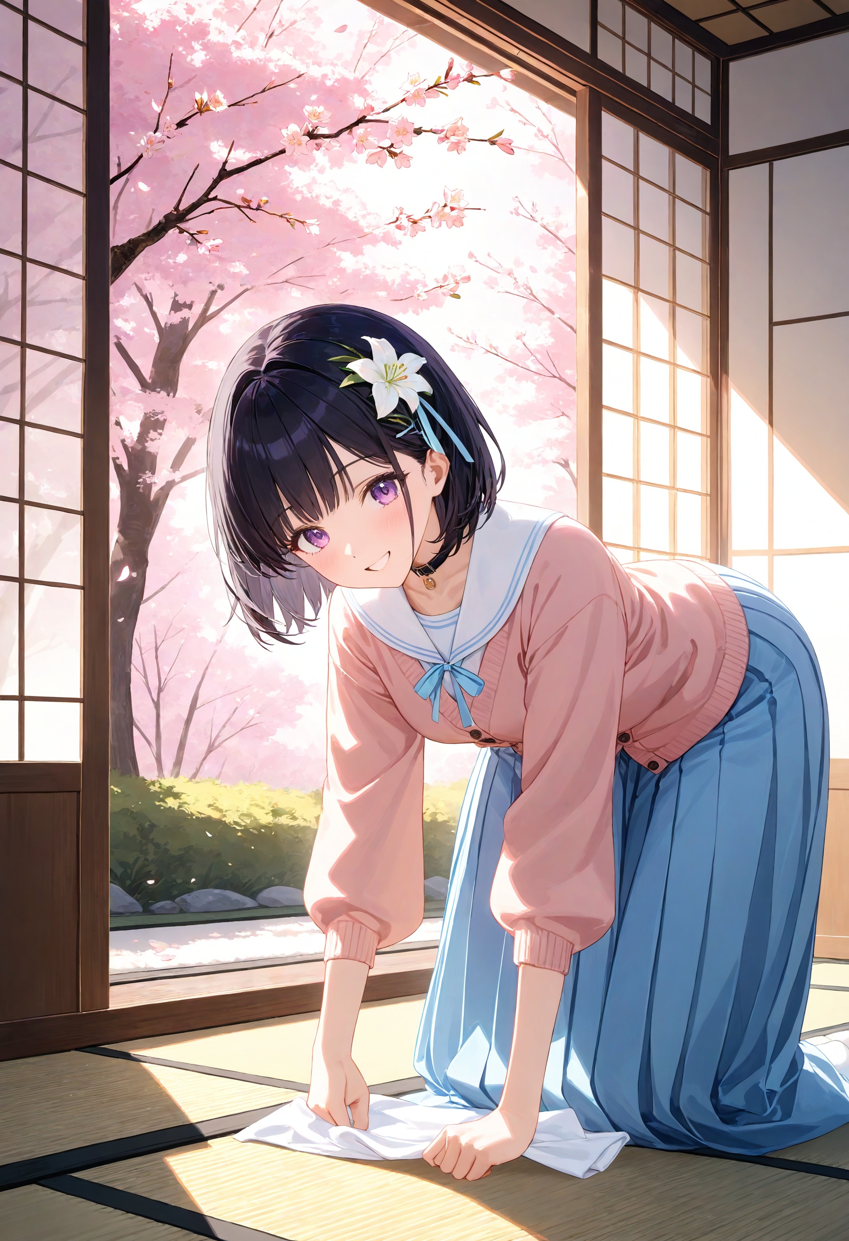 掃除中のひまり