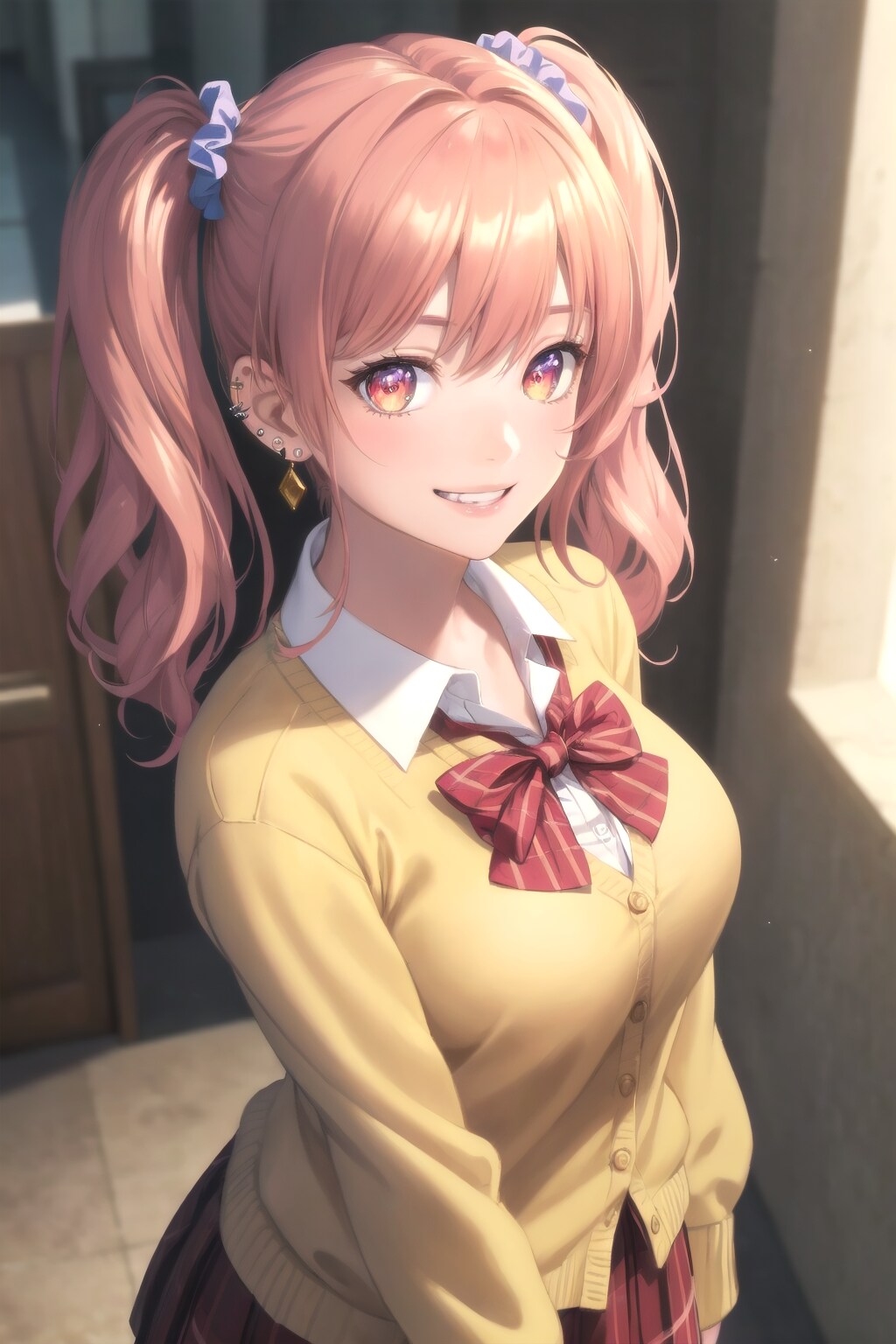 ピンク髪ツインテール