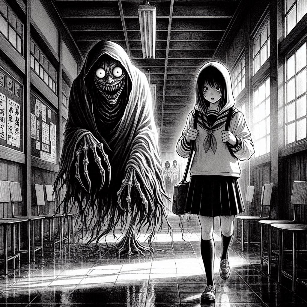 取り憑いてる化物と一緒に仲良く？登校♪