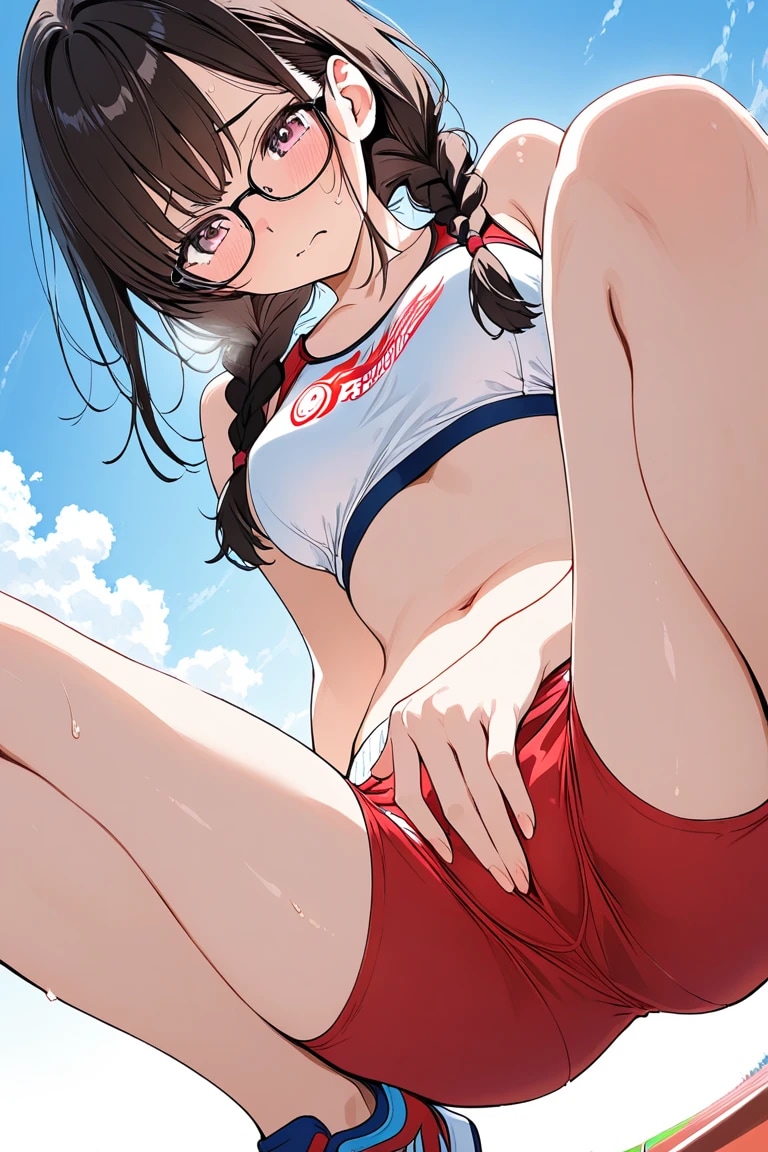 三つ編み眼鏡っ娘陸上部員の性事情