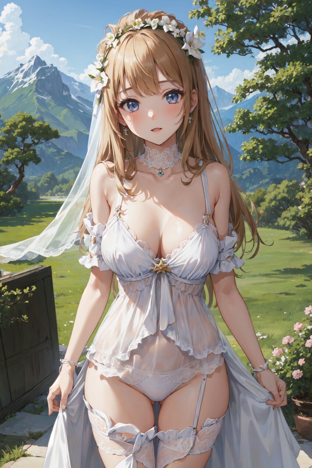 白いランジェリーの花嫁