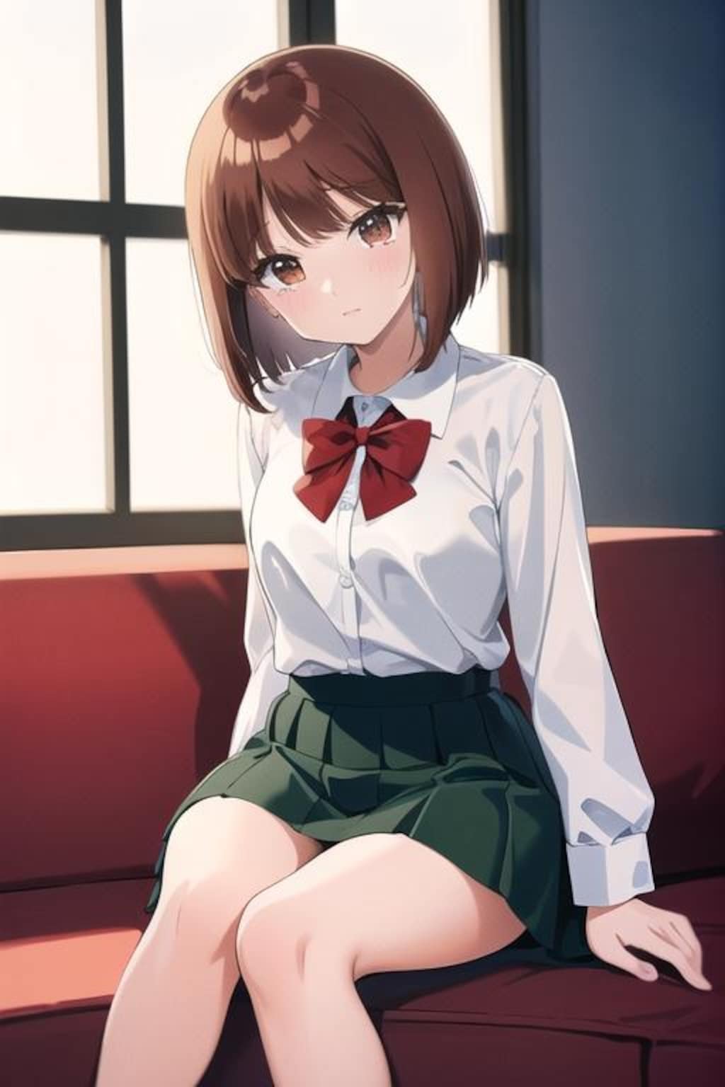 制服姿の西住さん