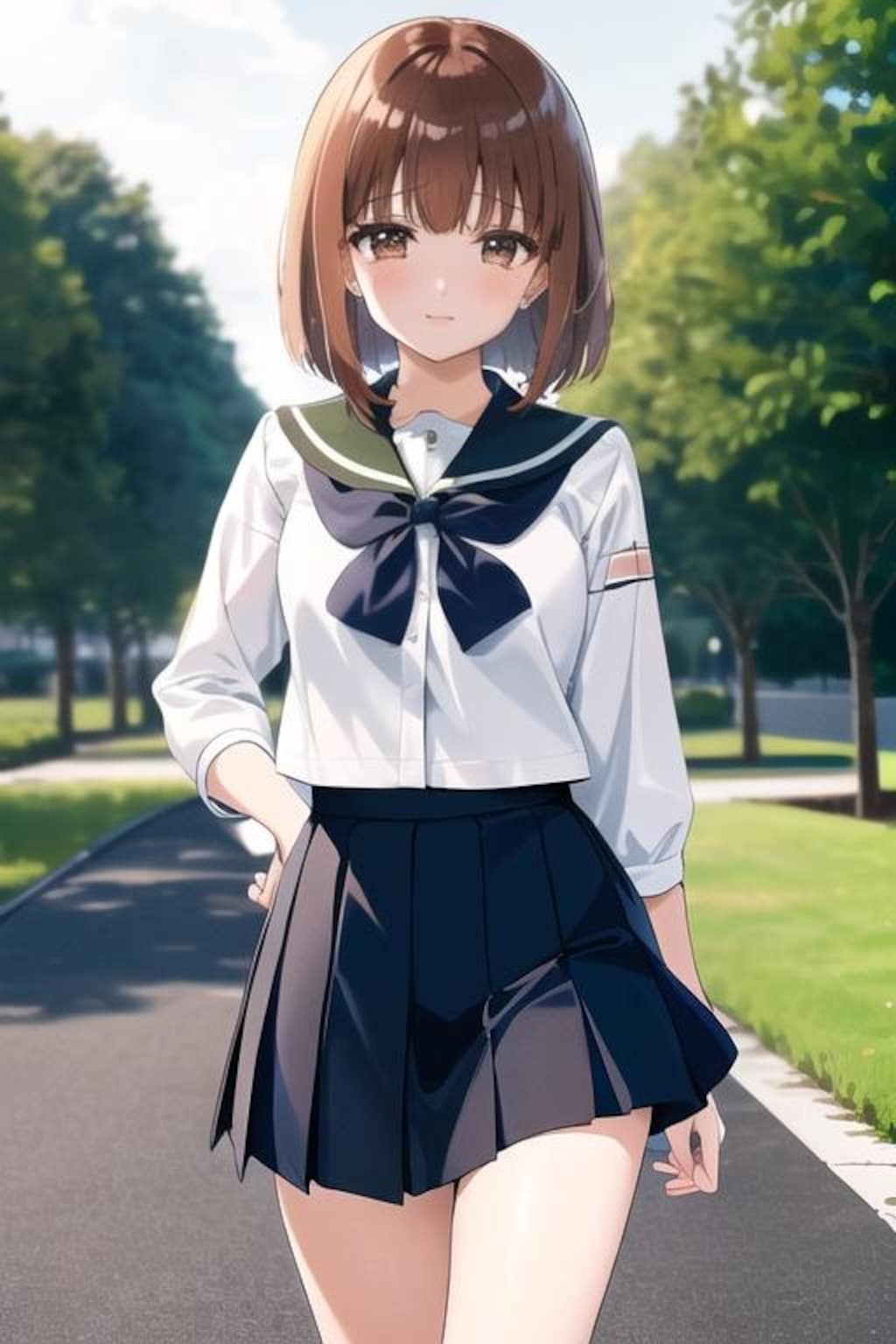 制服姿の西住さん