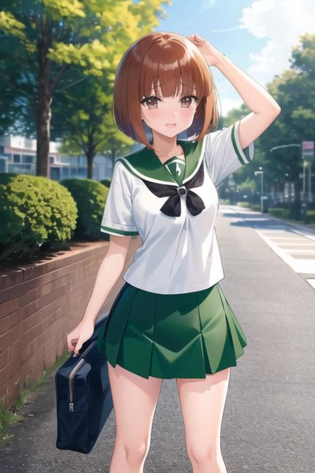 制服姿の西住さん