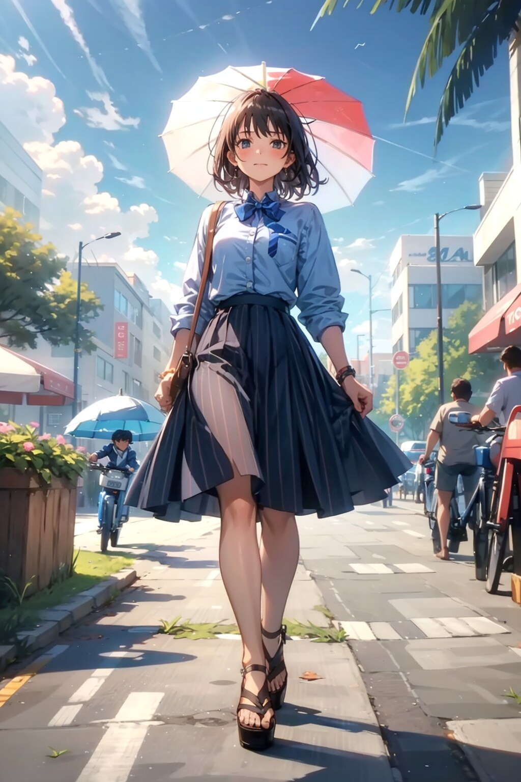 １　日傘女子　颯爽と