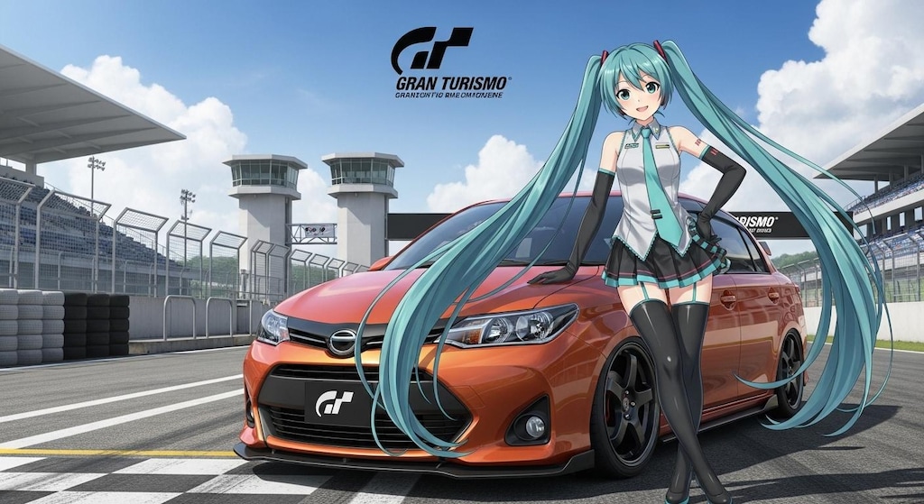 初音ミクとカローラアクシオ