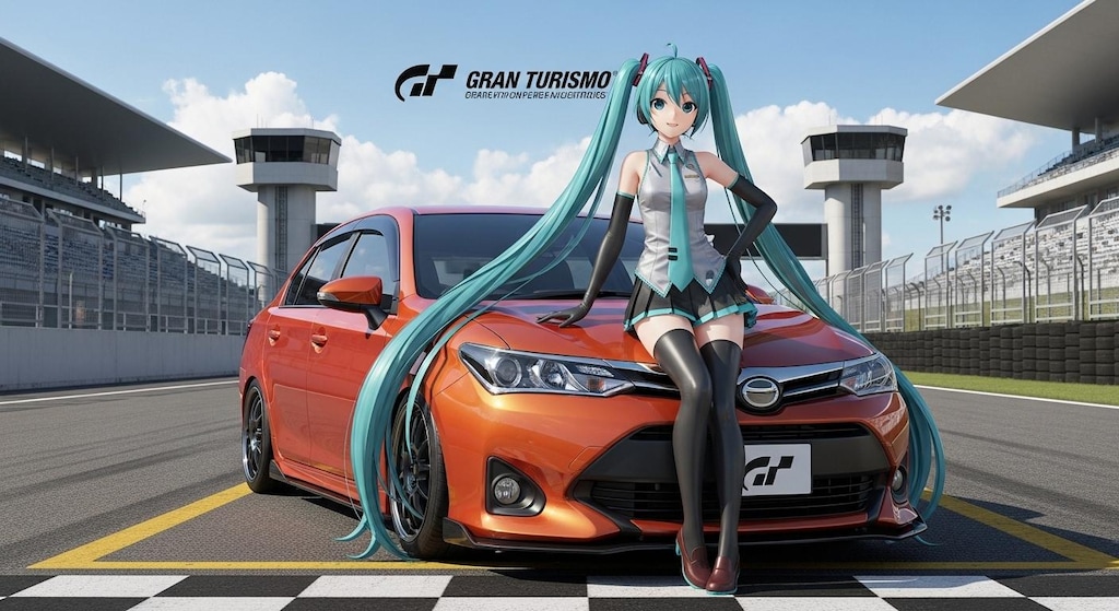 初音ミクとカローラアクシオ