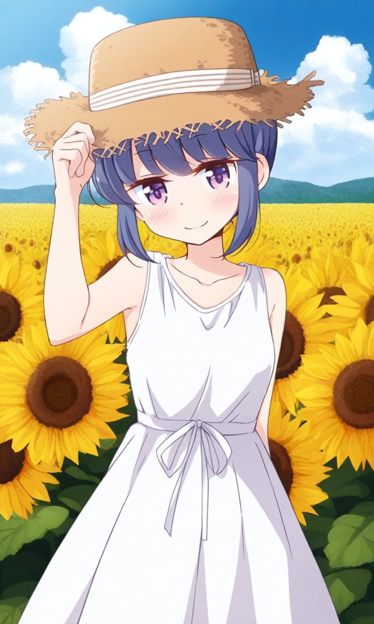 志摩リン 麦わら帽子とワンピース ひまわり畑 | の人気AIイラスト・グラビア