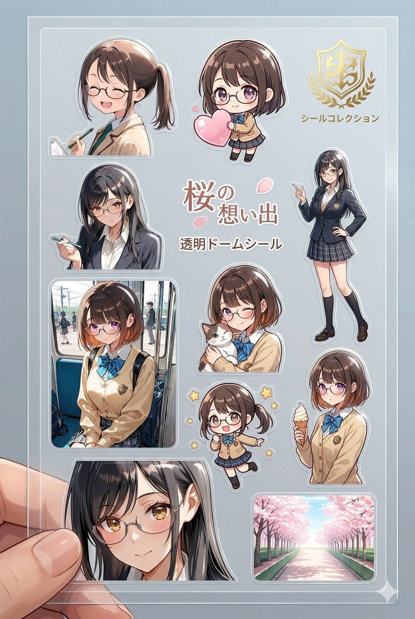 今日の眼鏡っ娘　シール化 | の人気AIイラスト・グラビア