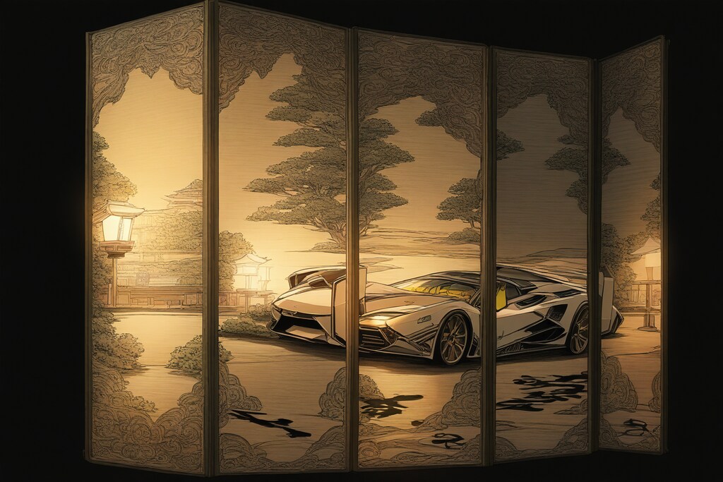 -スーパーカー屏風-