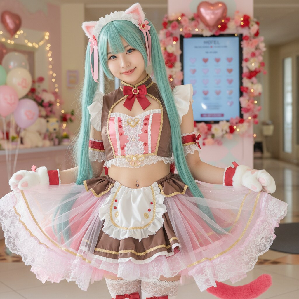 みどツイにゃん。2月14日 #バレンタインデー。バレンタインメイド。