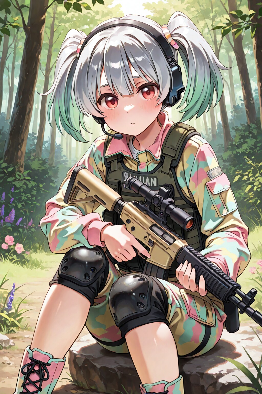 パステル迷彩服