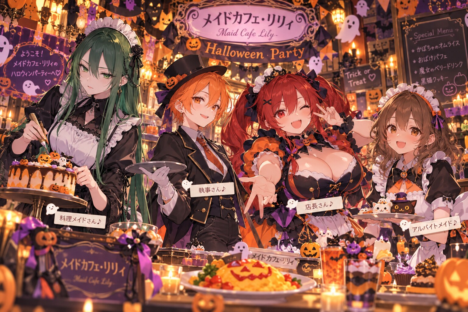 メイドカフェ・リリィのハロウィンナイト♡ | の人気AIイラスト・グラビア