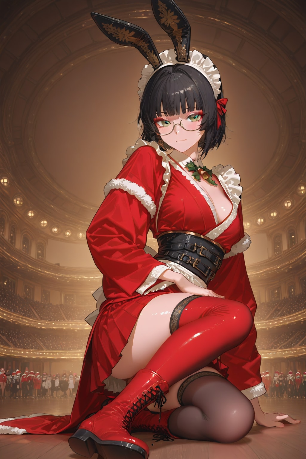 サンタコスでコンサート会場へ | の人気AIイラスト・グラビア