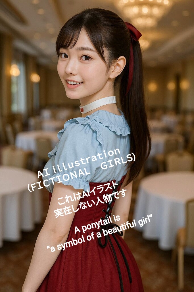 お借りした衣装のポニーテール美少女