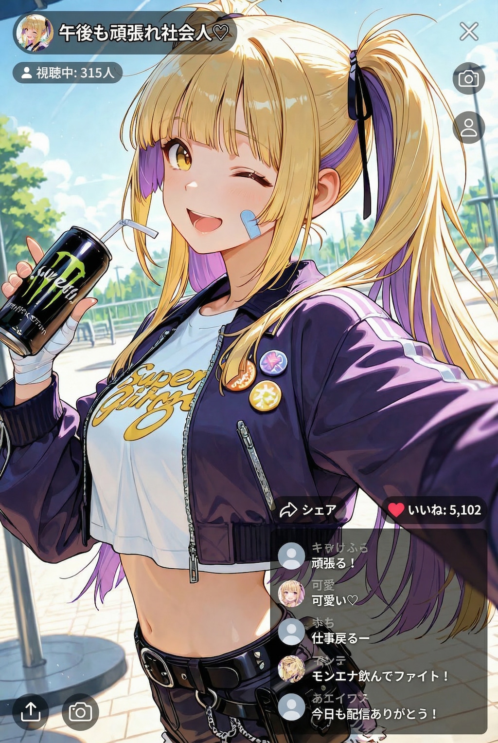 お昼配信中の住所不定少女