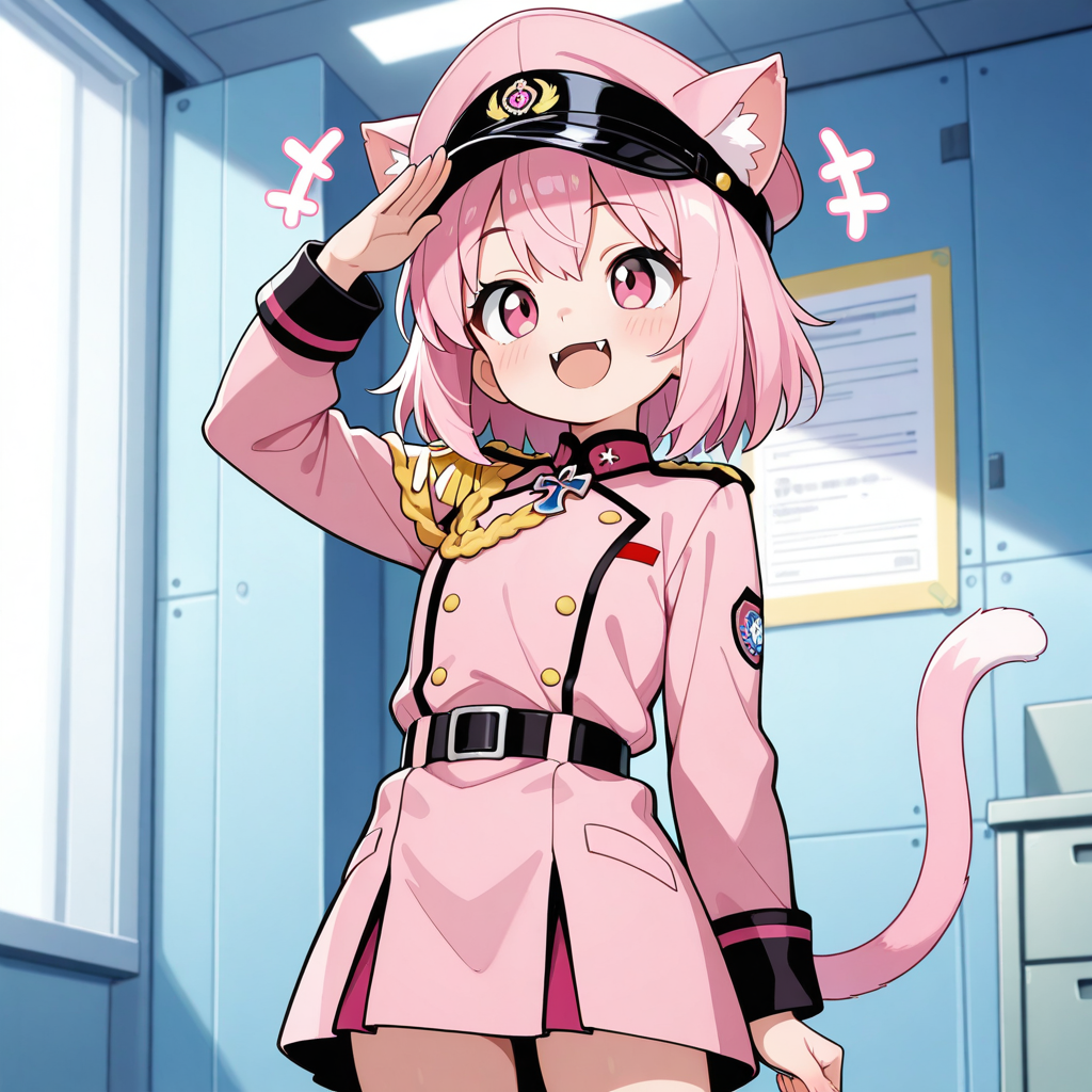 軍服姿のねこちゃん