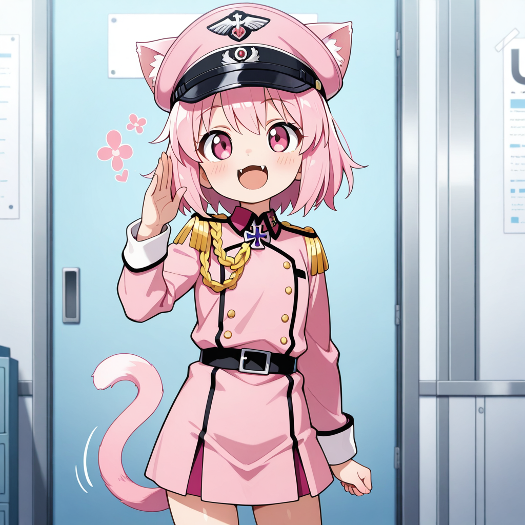 軍服姿のねこちゃん