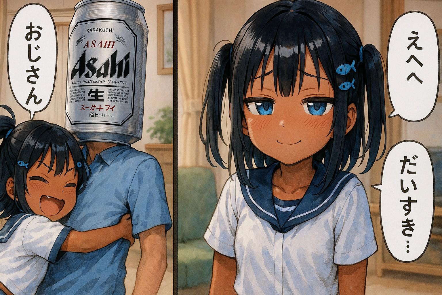 親戚のおじさんに会ったこなつちゃん | の人気AIイラスト・グラビア