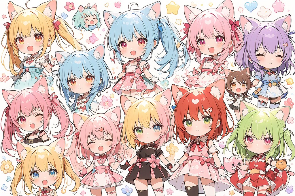 かわいい全員集合（分割表示プロンプト）