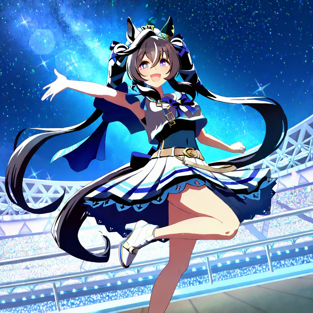 ウマ娘・ヴィブロス、アイドル達に声援を送る