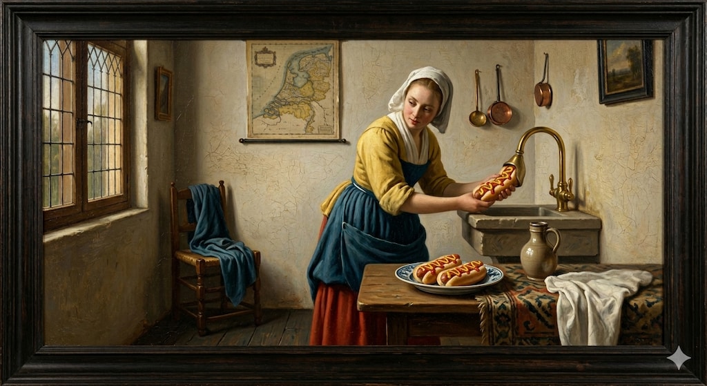 蛇口からホットドッグが出てくる地域の日常の風景