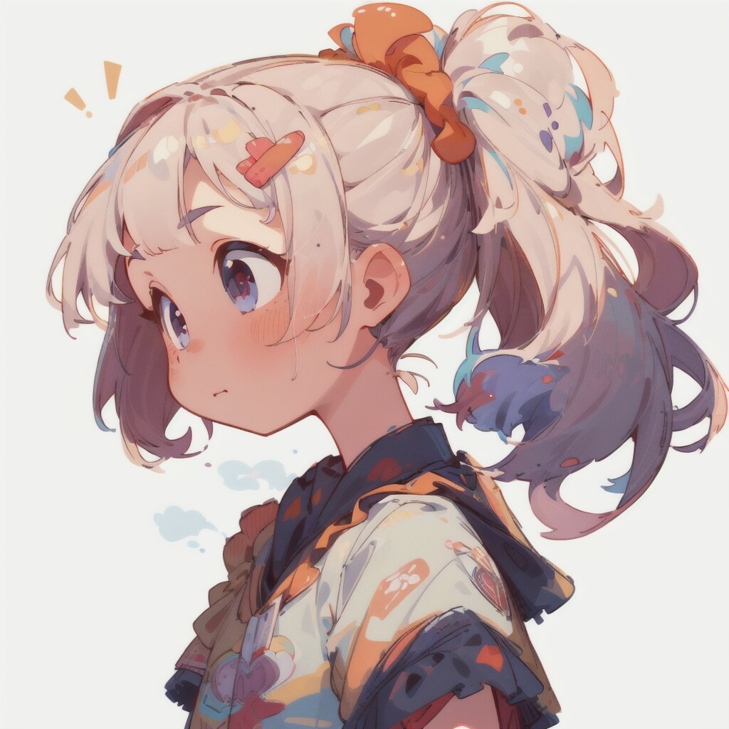 ポニーテール少女の横顔