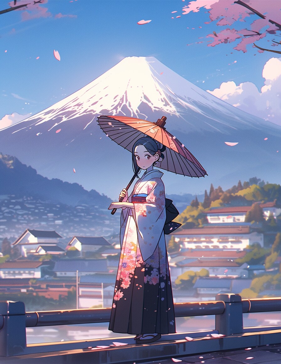 和服少女と富士山(niji ver.)