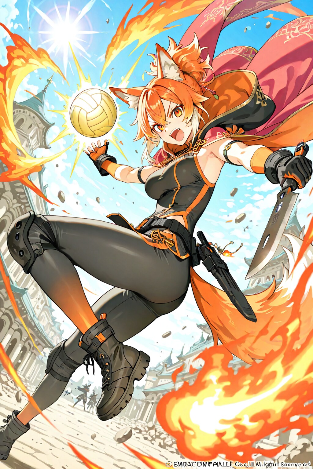 🌹 三女アカネ：【紅蓮の砲兵・爆ぜる火球と鋭きツッコミ】